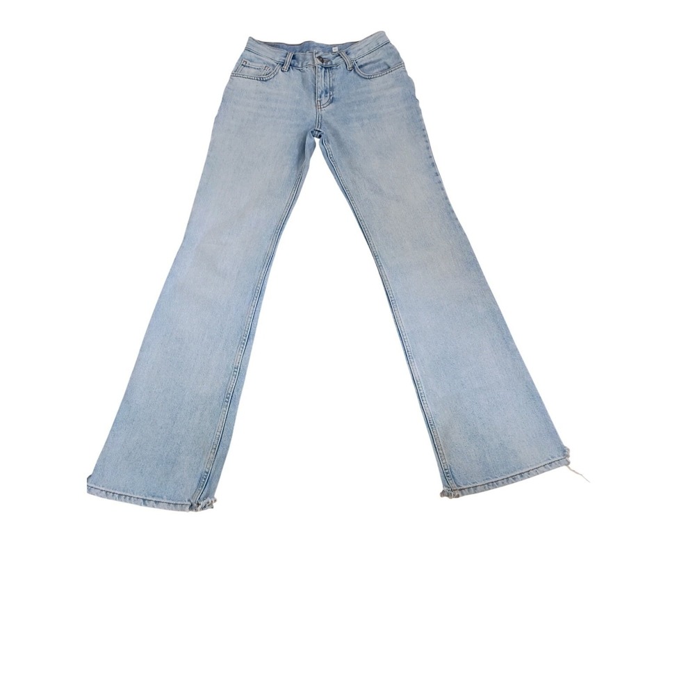 Subdued Light Blue Straight Leg Jeans‎ High Rise Denim Size 2 W 26 x 32